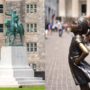 George Washington and Fearless Girl statues