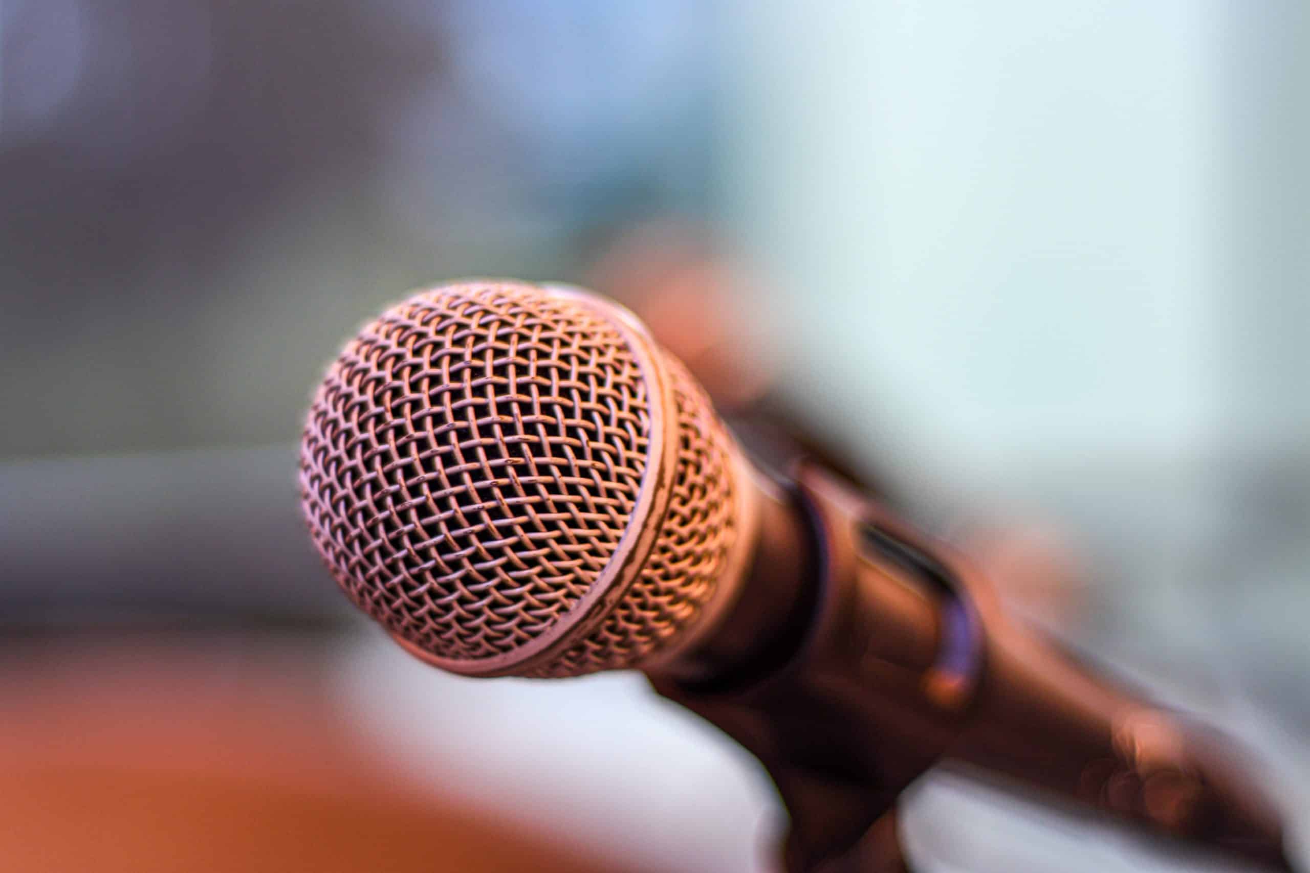 Close up of a microphone