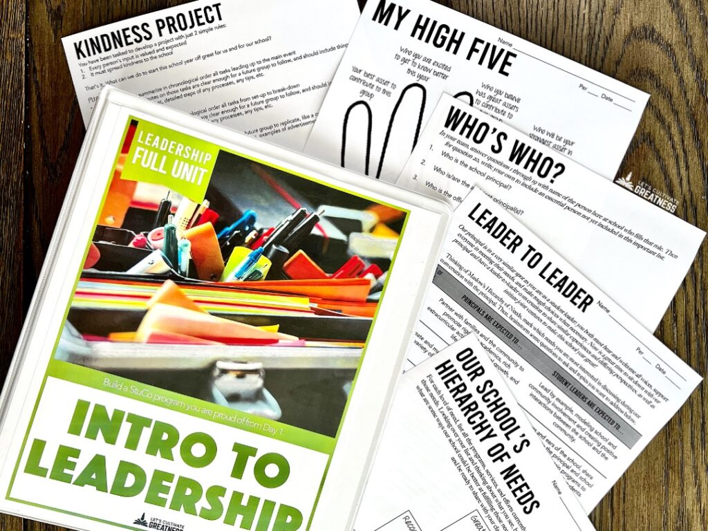 Worksheets to teach introduction to leadership 