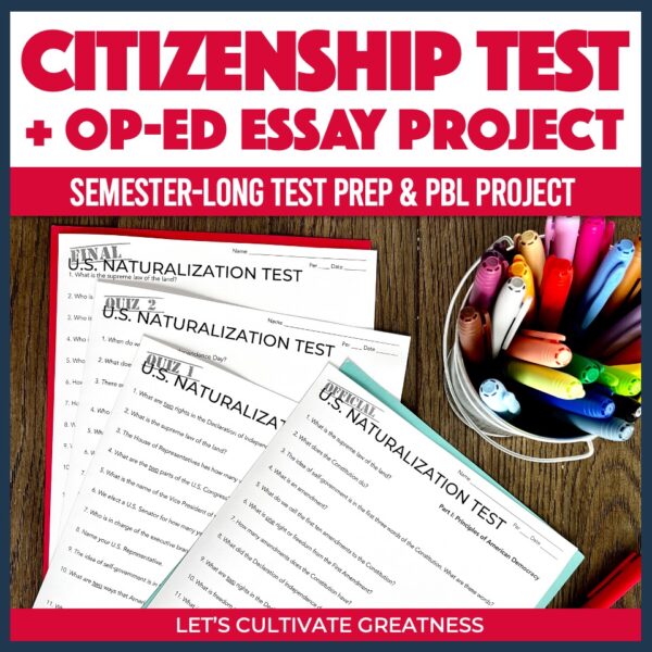 US Citizenship Test Prep w/ PBL Project Kit