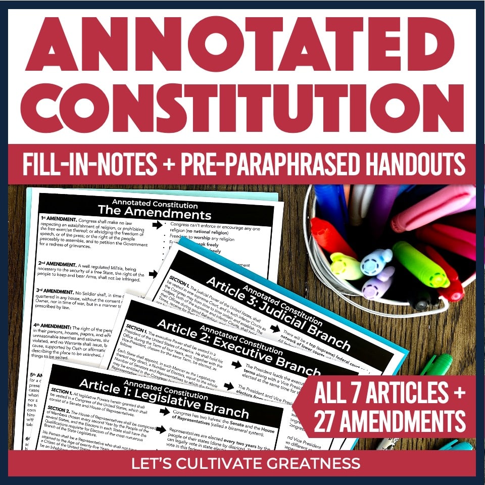 US Constitution & Bill of Rights Simplified Notes