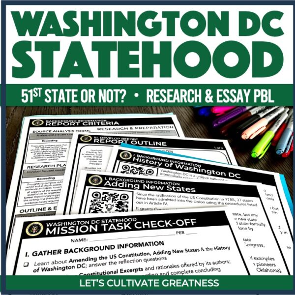 Washington DC Statehood Research Essay PBL