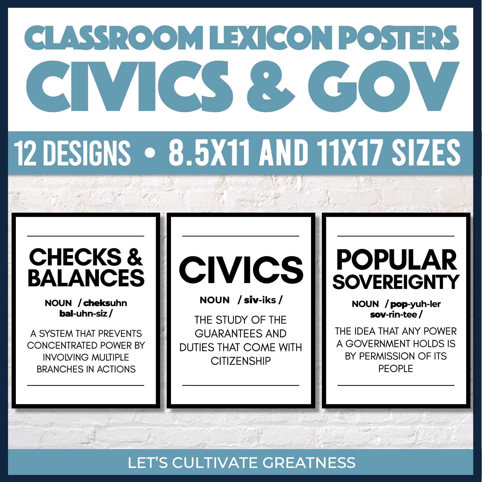 Civics & Government Key Concepts Posters