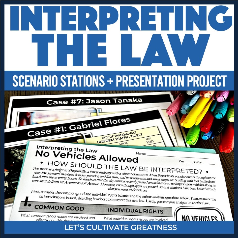 Interpreting the Law Simulation Activity Kit