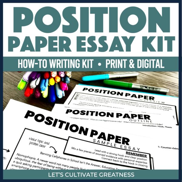 Position Paper or Argumentative 5-Paragraph Essay Kit