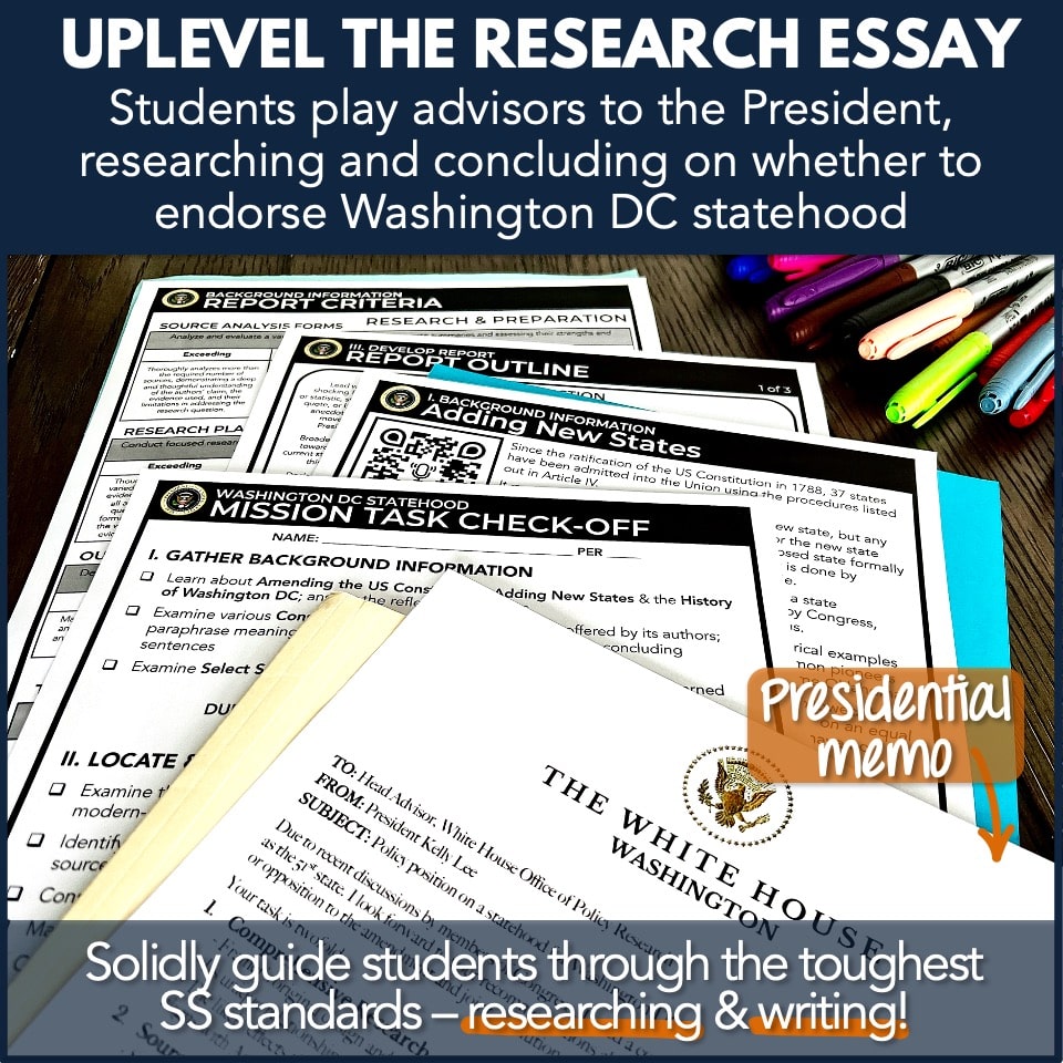 Washington DC Statehood Research Essay PBL