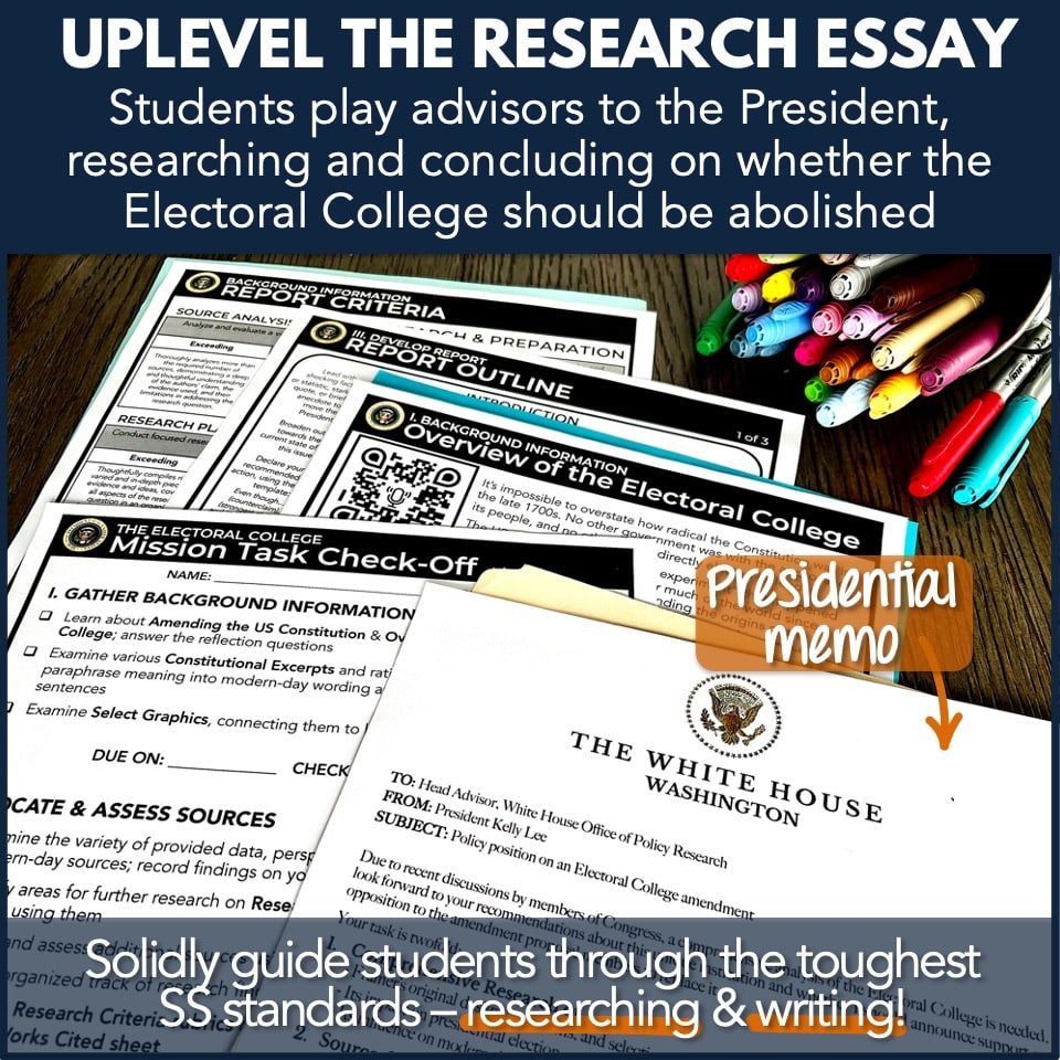 Electoral College Research Essay PBL