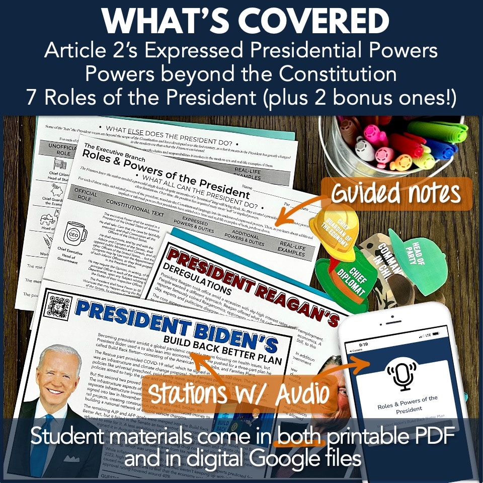 Powers & Roles of the President Activity Kit