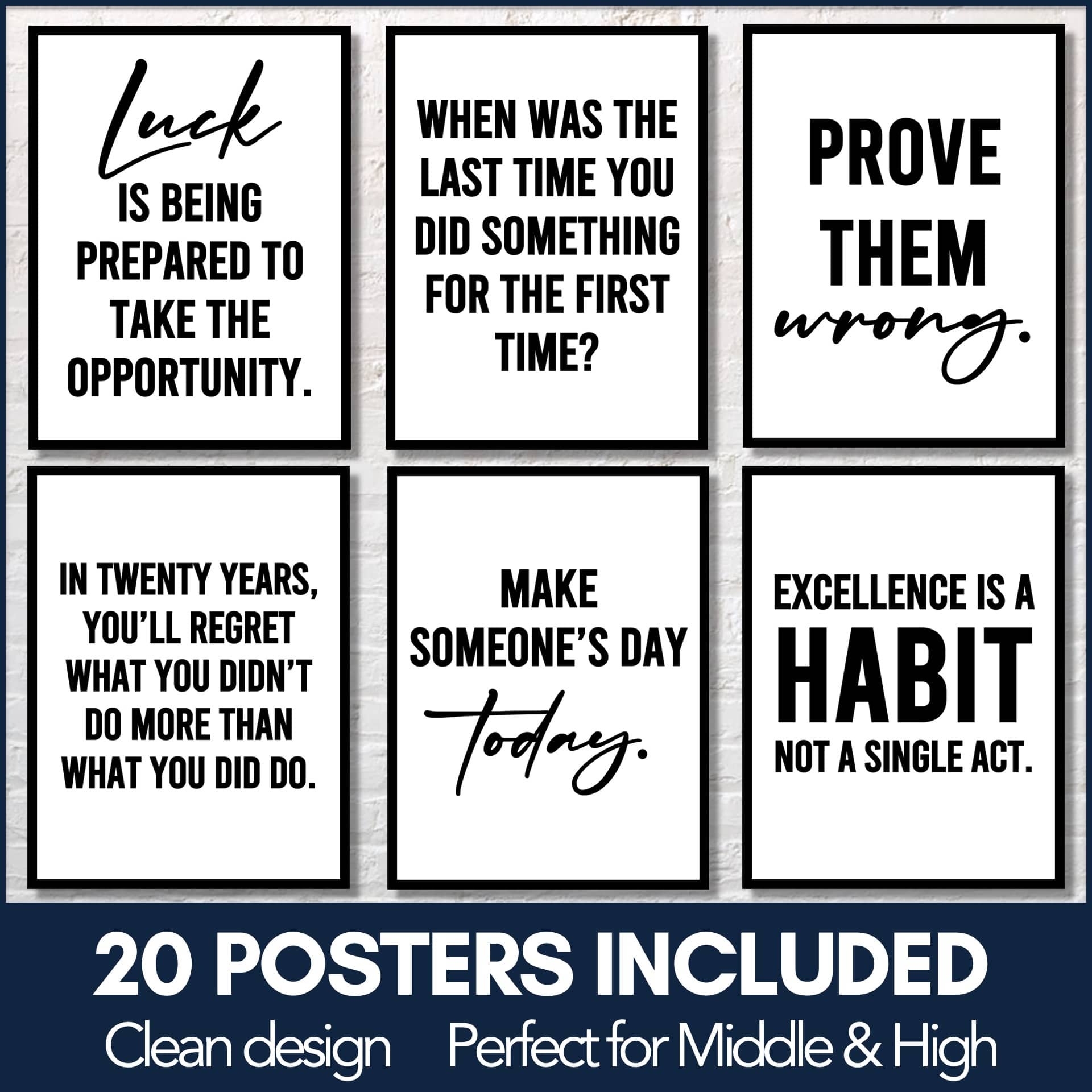 Inspirational and Motivational Classroom Posters