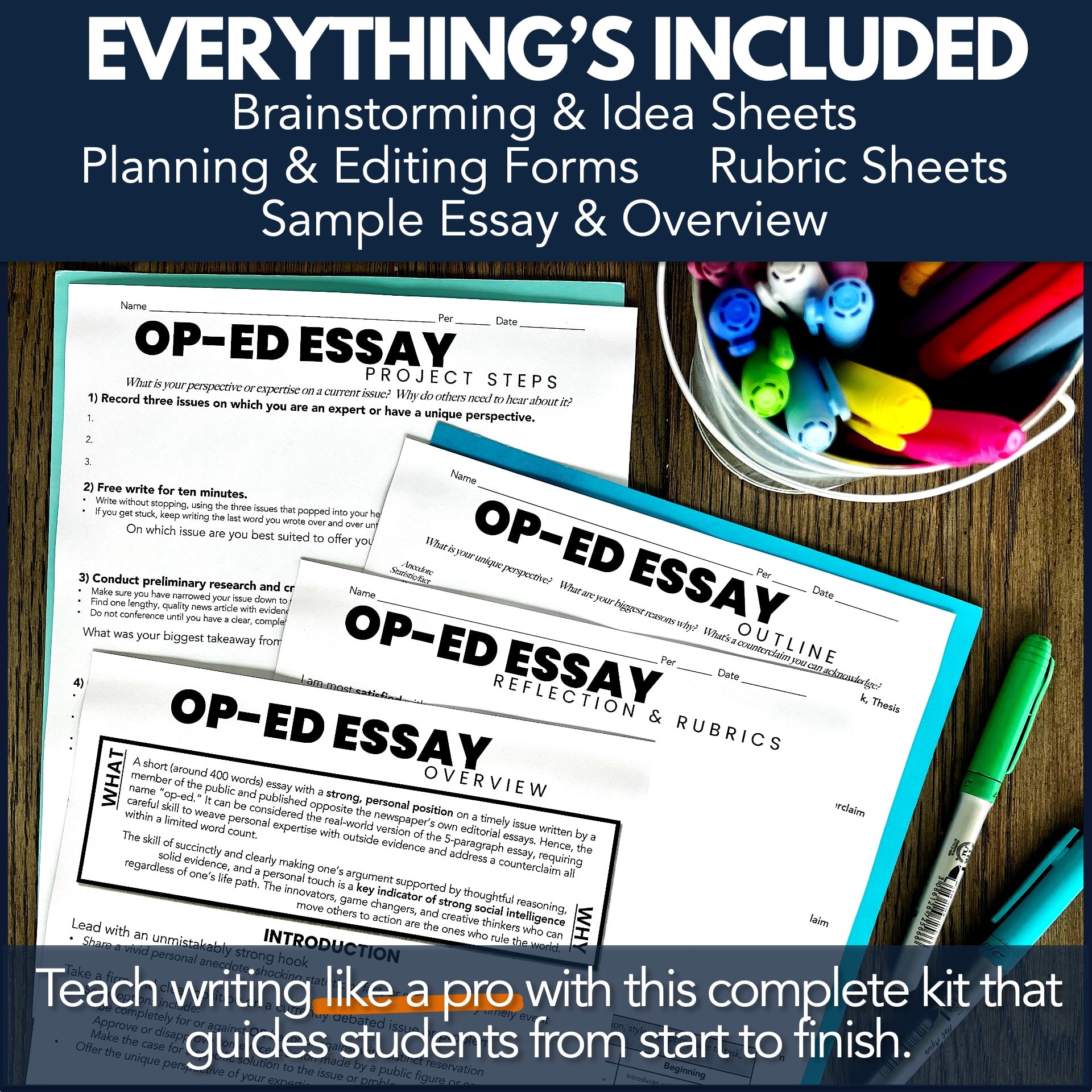 Op-Ed Essay or Argumentative Essay Writing and Research PBL Kit