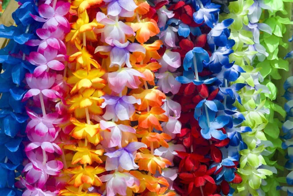 Collection of fabric leis