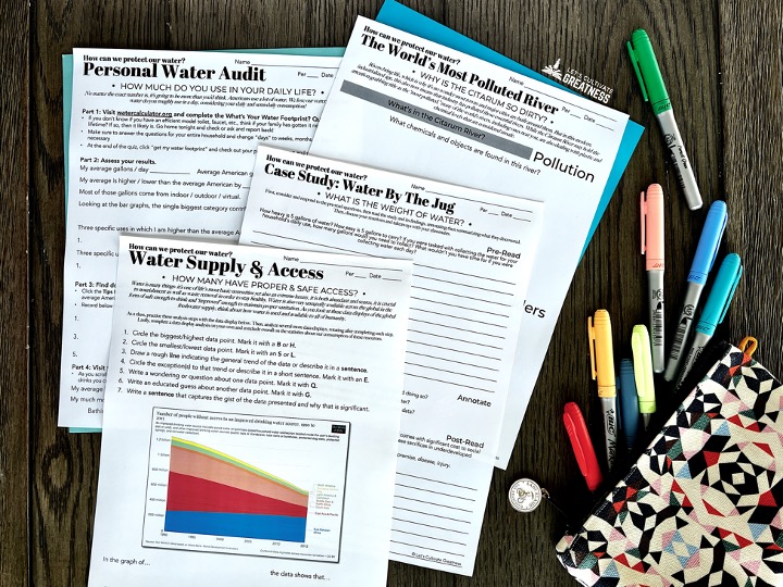Freshwater supply and sustainability activity sheets
