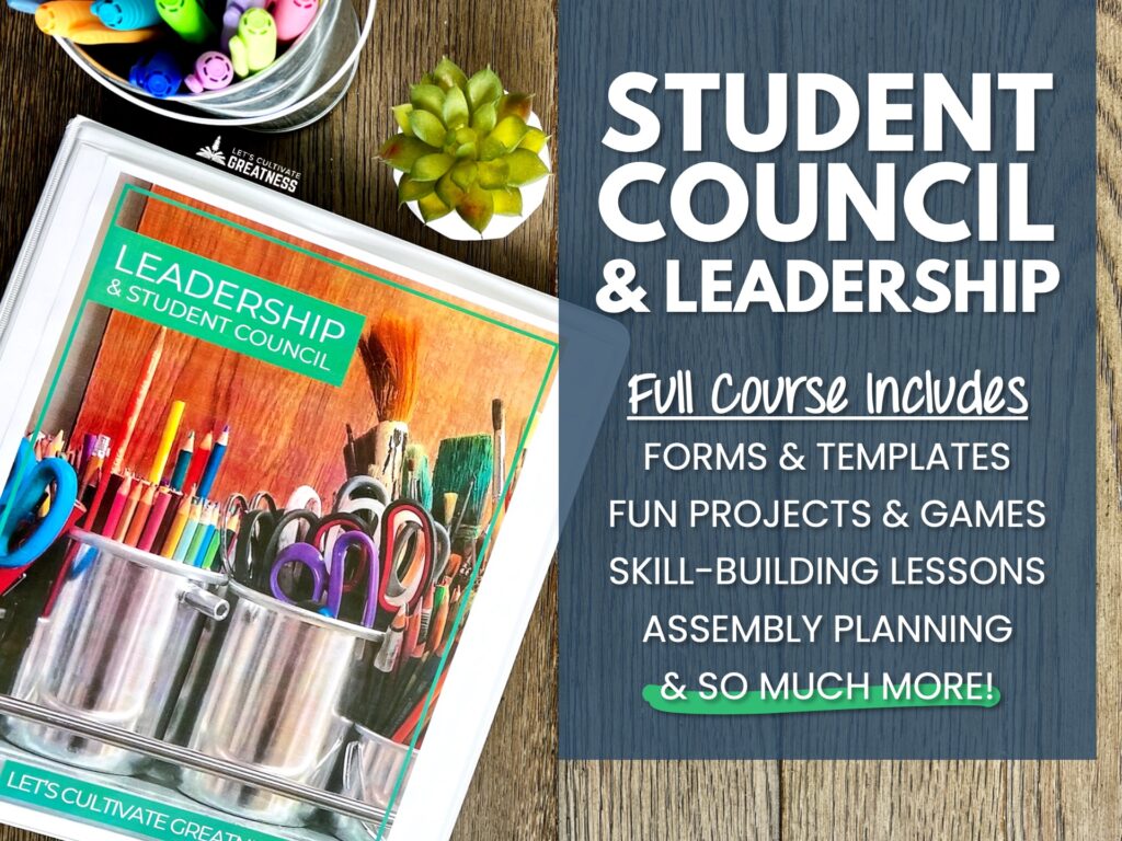 Binder of resources to start a middle or high school student council 