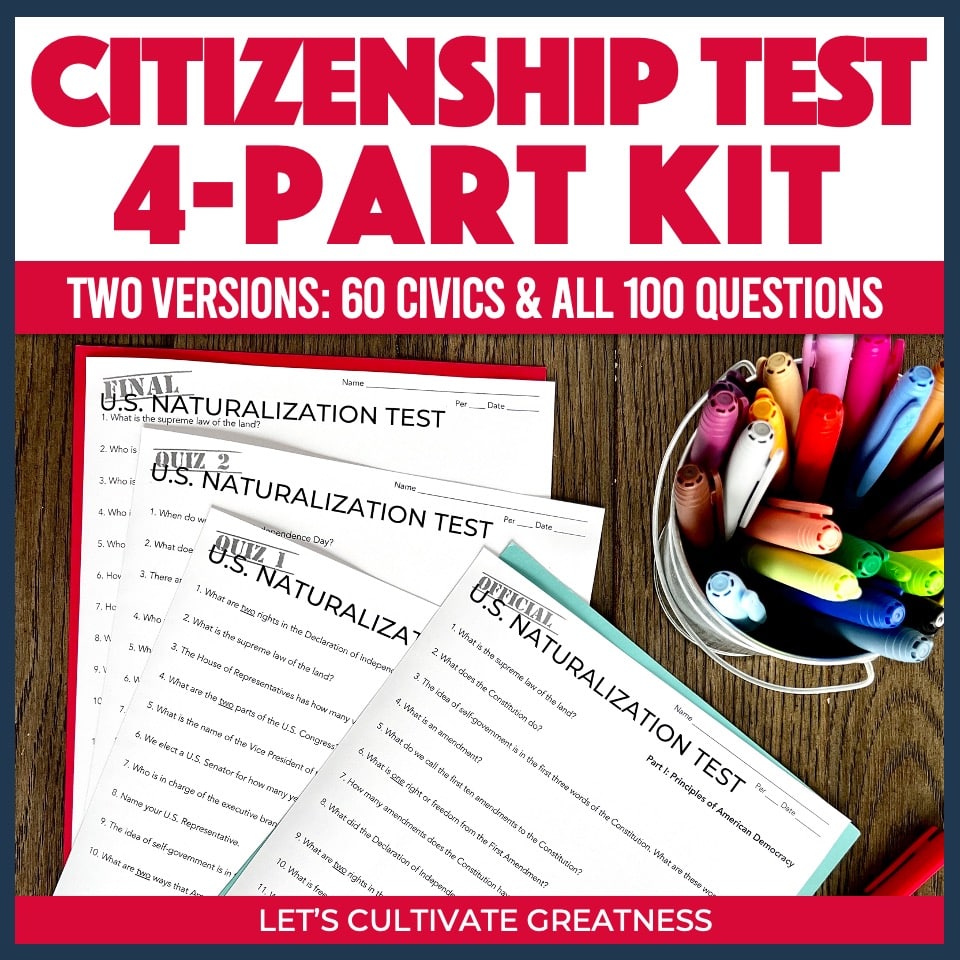 US Citizenship Test Prep 4-Part Kit