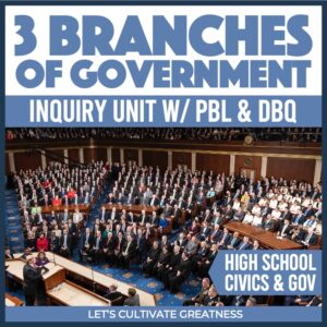 Three Branches of Government Inquiry PBL & DBQ Unit