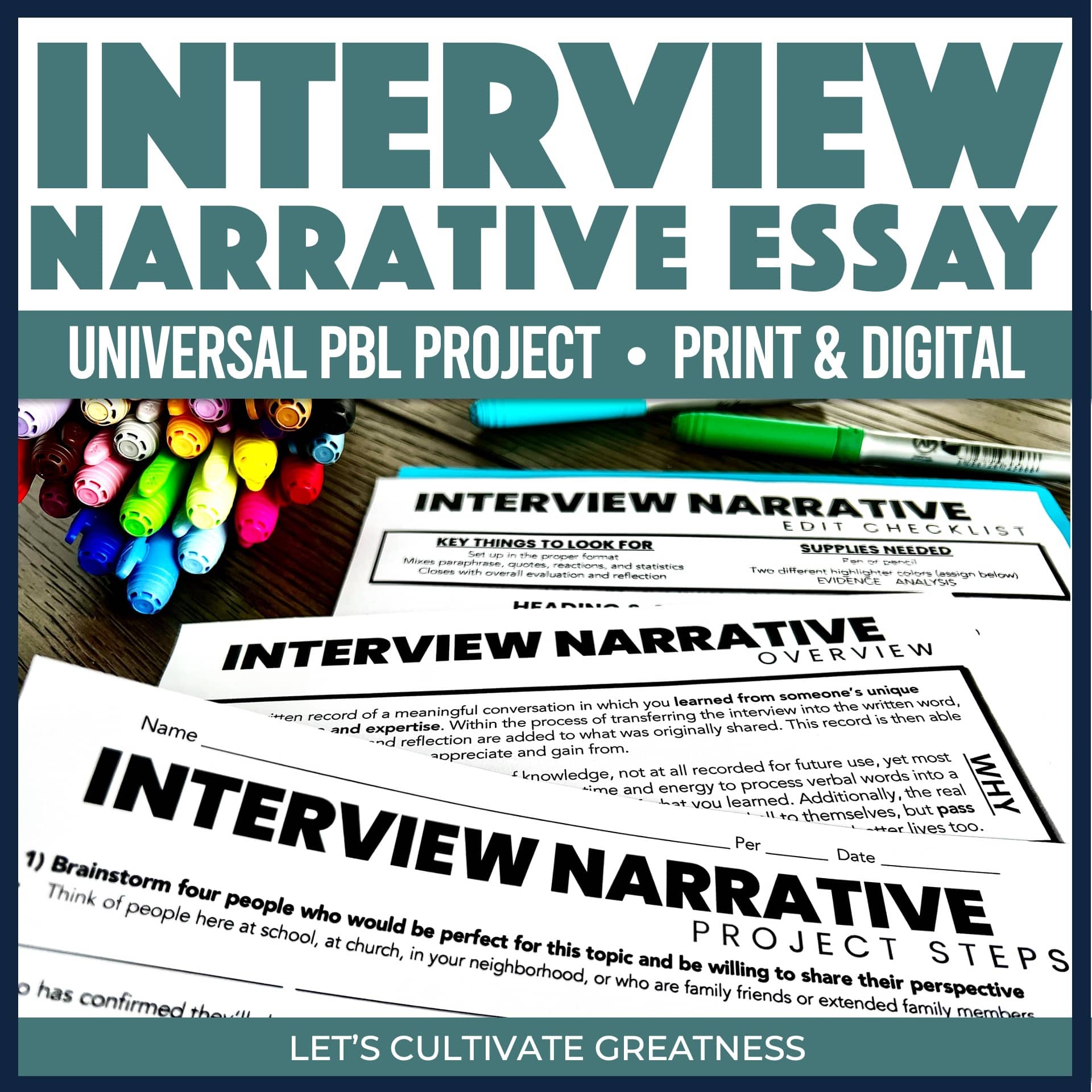 Interview or Oral History Narrative Essay Kit