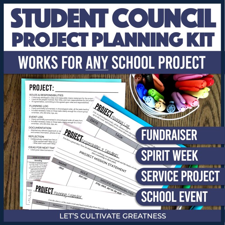 Project Lets Student Council Project Planning Template Kit - Let's Cultivate Greatness
