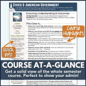 Civics and Government Inquiry Full Course Curriculum Overview