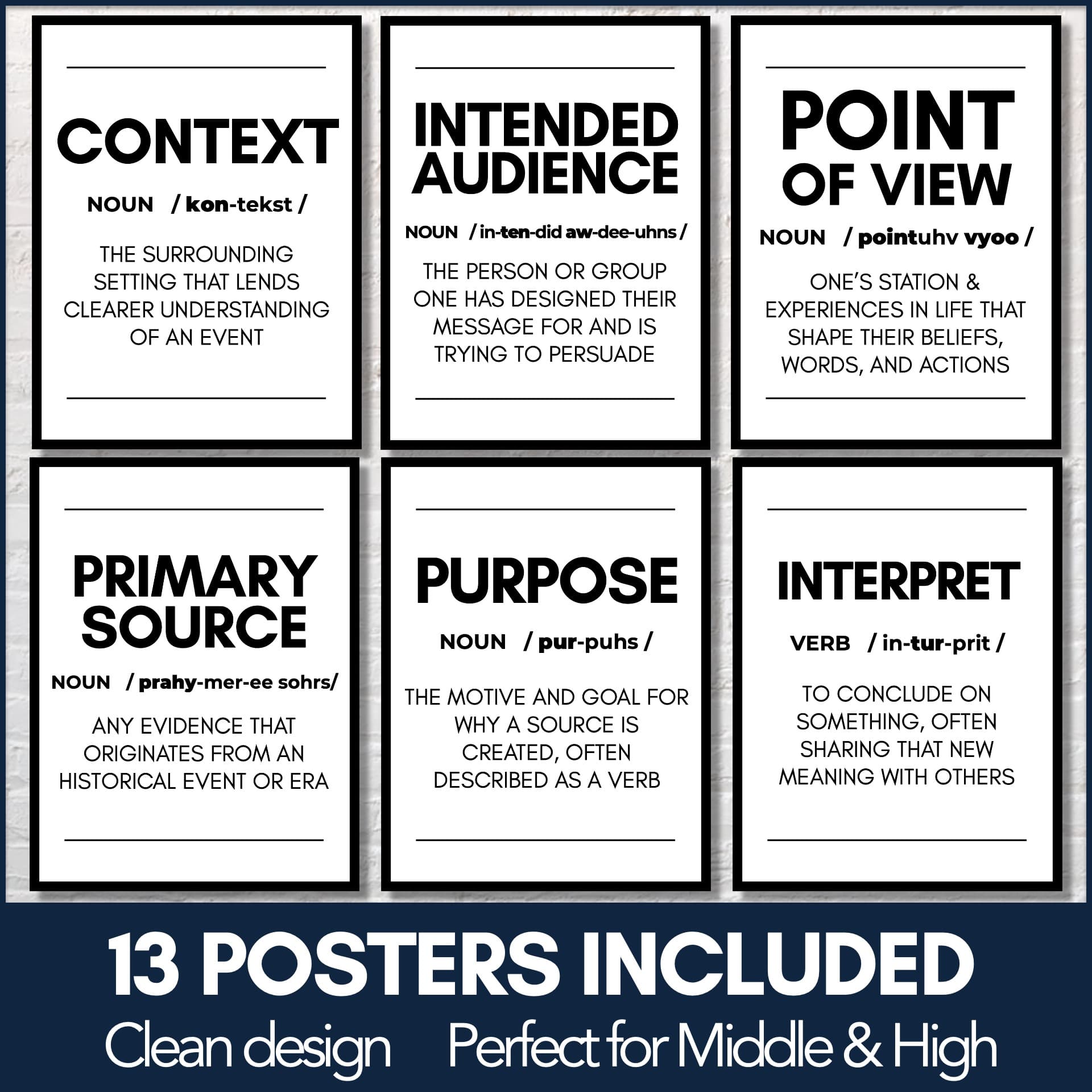 Historical Thinking Skills Concept Posters