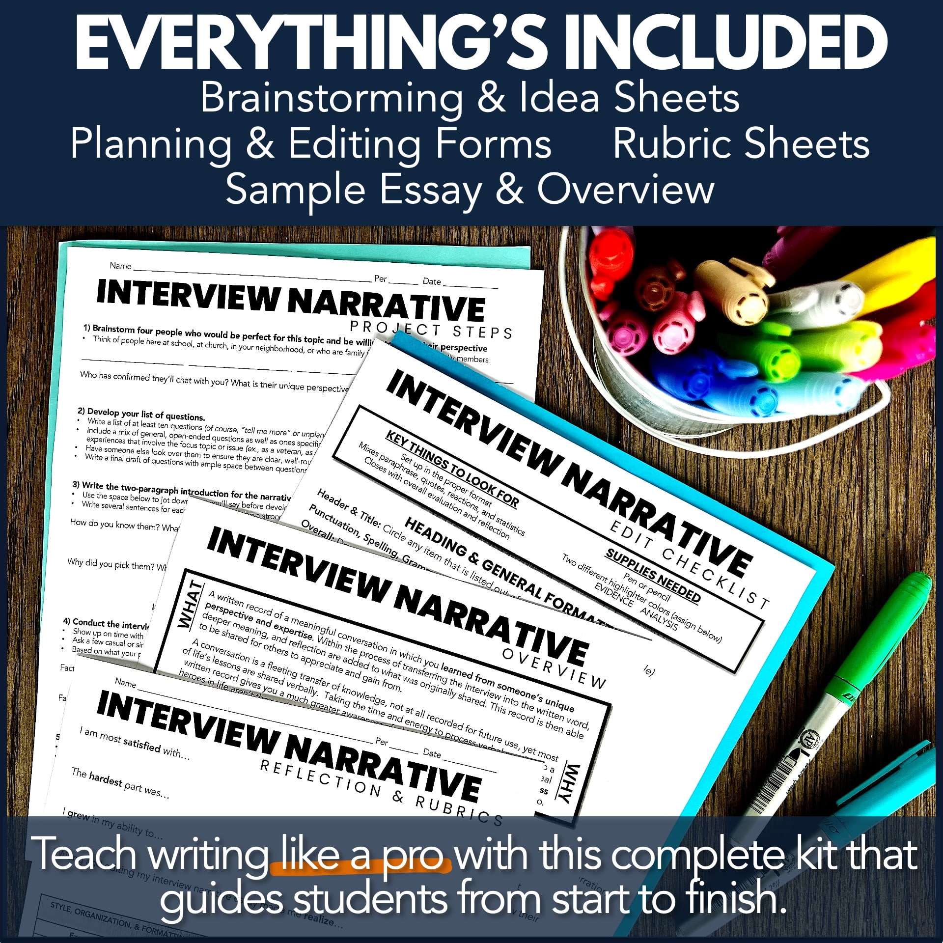 Interview or Oral History Narrative Essay Kit