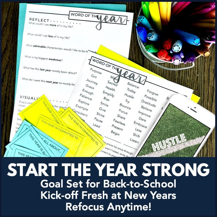 One Word of the Year Goal Setting Activity Project Kit