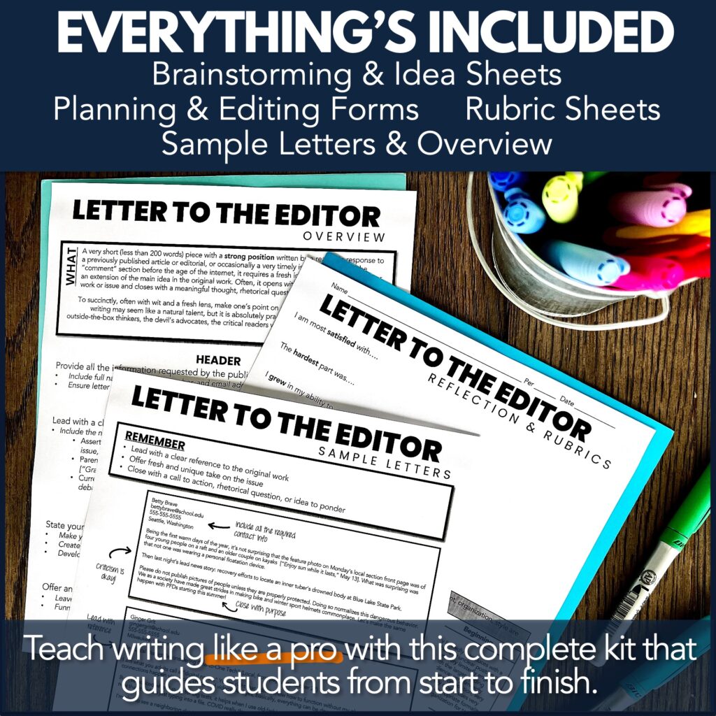 Modules Editing Write Letter to the Editor Writing PBL Kit - Let's Cultivate Greatness