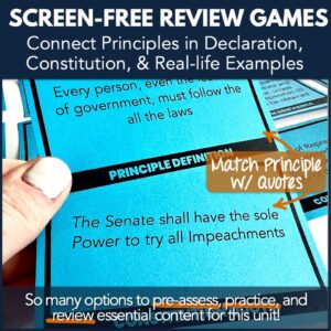 Principles in Constitution & Declaration Review Cards Kit