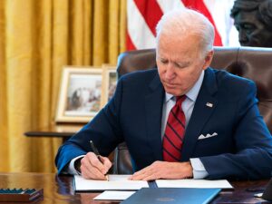 President Biden signing an executive order