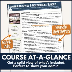 Civics and US Government Classic Full Course Curriculum Overview