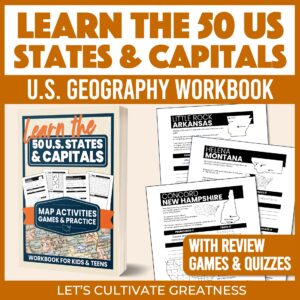 Learn the 50 U.S. States & Capitals Workbook