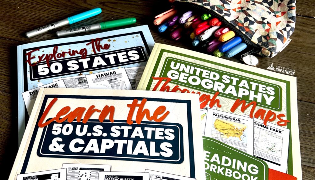 U.S. geography workbook curriculum for middle and high school homeschool students