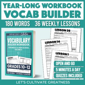 Speak Like a Scholar: Vocabulary Builder Workbook for Middle & High School, Volume 4