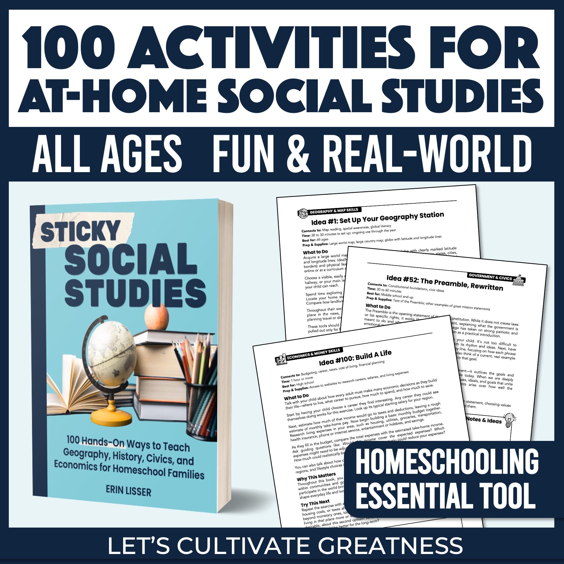 Sticky Social Studies: 100 Hands-On Social Studies Activities